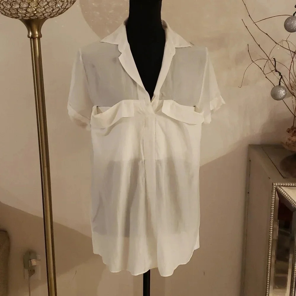 Bcbgmaxazria Cotton/Silk Top Size S
